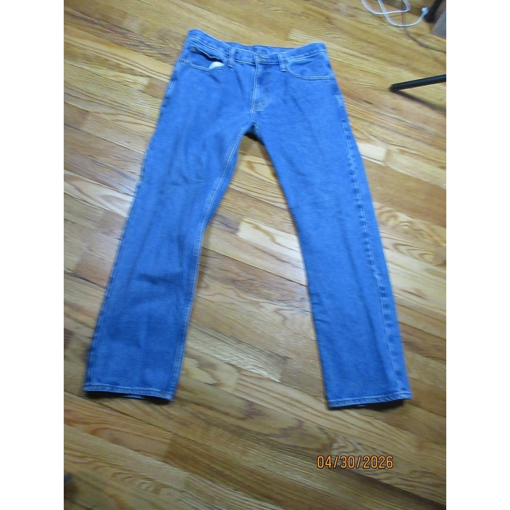 City Streets Mens Slim Straight Leg Jeans Medium Wash Blue Denim Pants 26 Inseam